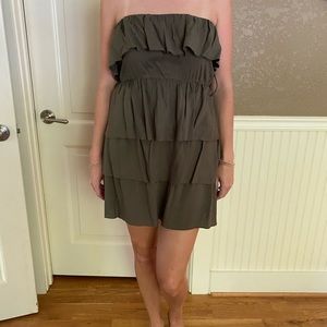 Lovely Day Olive Green Strapless Dress